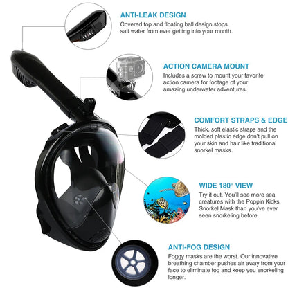Anti-Fog Snorkelmasker met Gopro houder
